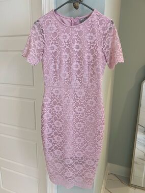 ASOS Pink Lace Midi Dress